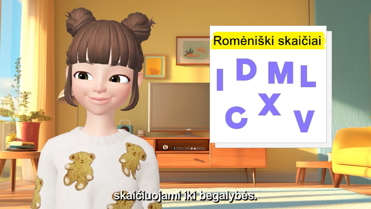 Romėniškieji skaitmenys. Rašome skaičius romėniškaisiais skaitmenimis