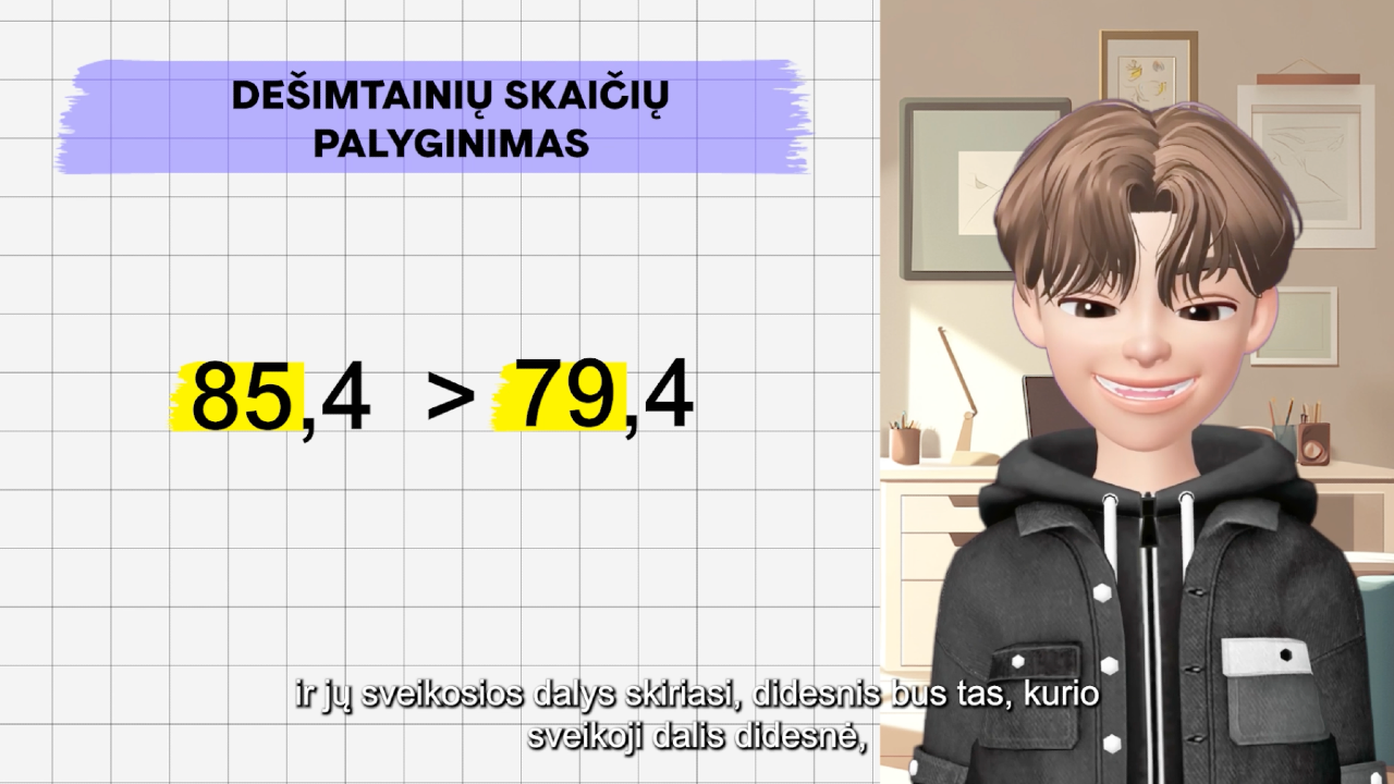 Dešimtainiai skaičiai ir lygtys