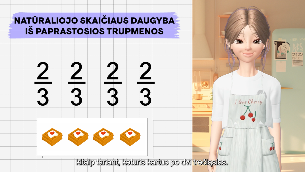 Paprastosios trupmenos ir natūraliojo skaičiaus daugyba 