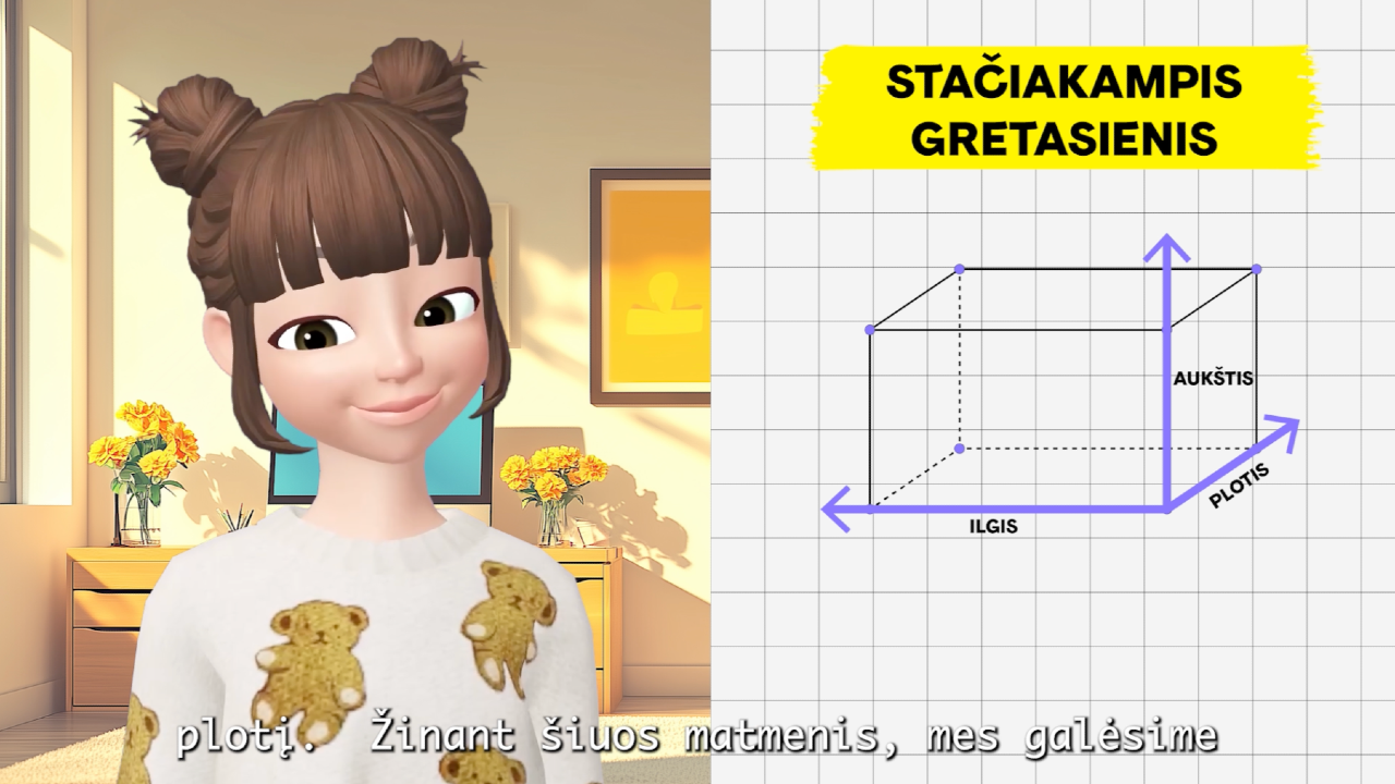 Stačiakampio gretasienio paviršiaus plotas