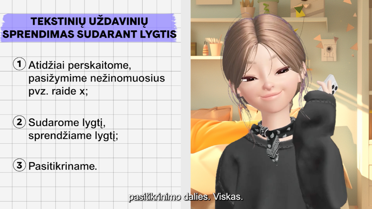 Tekstinių uždavinių sprendimas sudarant lygtis