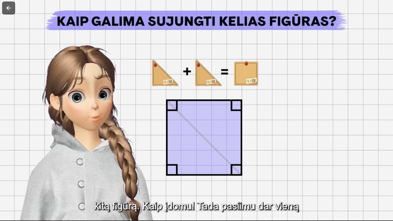 Kaip galima suskaidyti plokštumos figūrą arba sujungti kelias figūras?