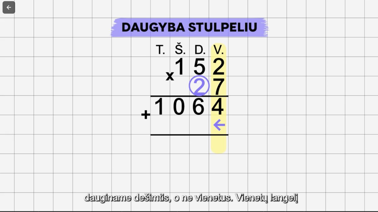 Kaip dauginti triženklį skaičių iš dviženklio?
